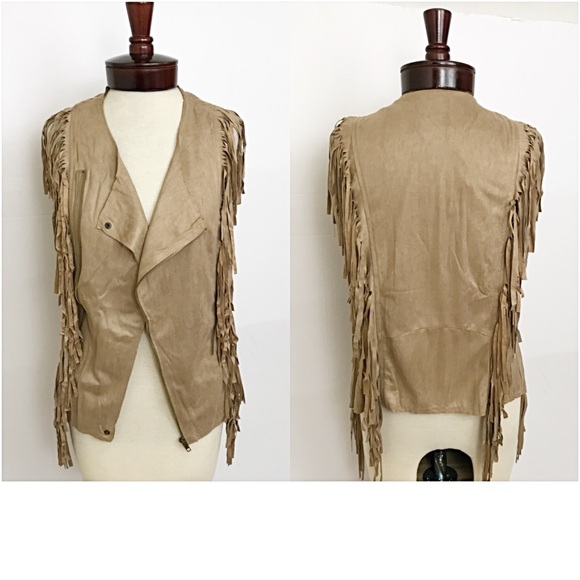 Boho Festival FringeSuede Tan Vest SML - Picture 5 of 7